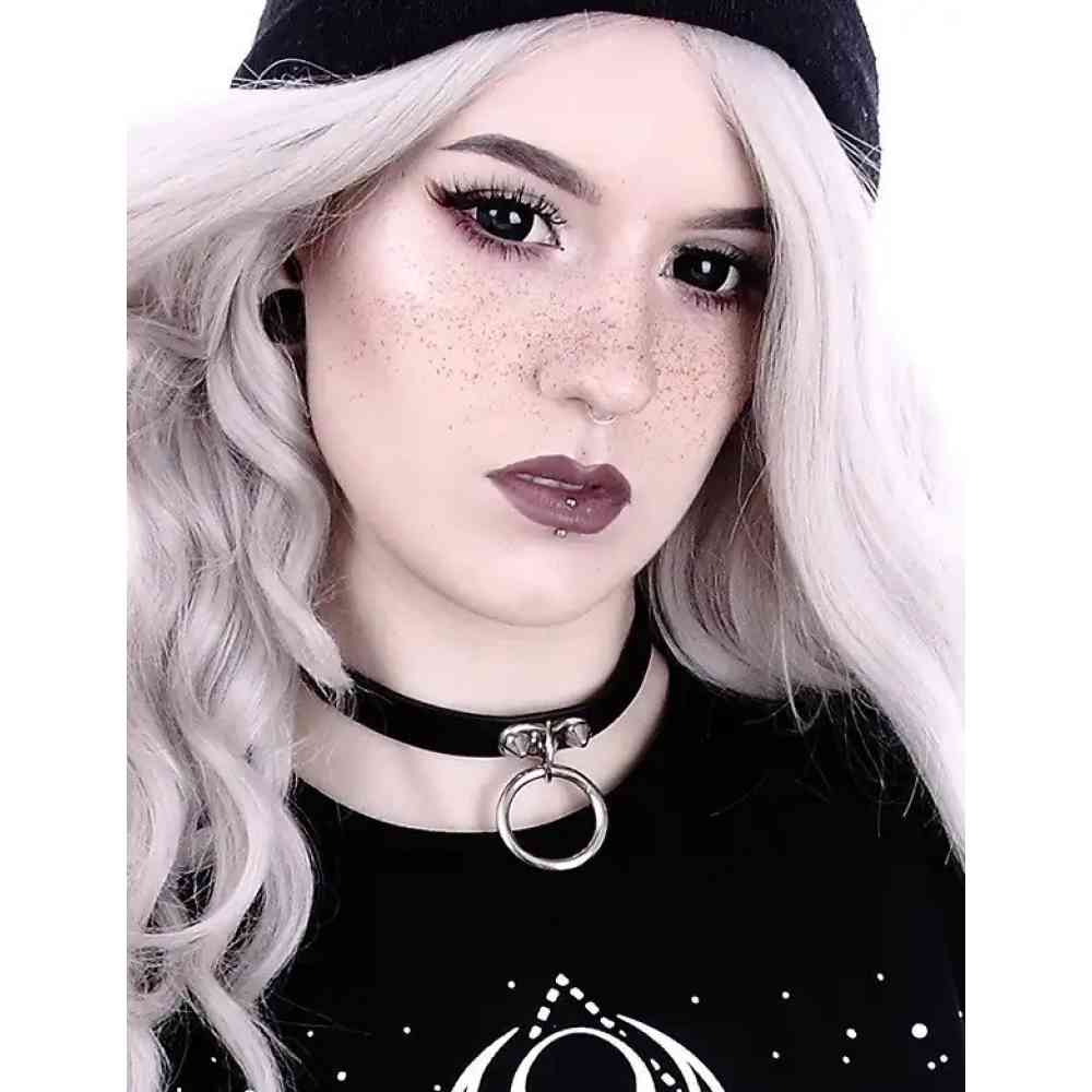 Restyle - ORing Collar Choker - Zwart